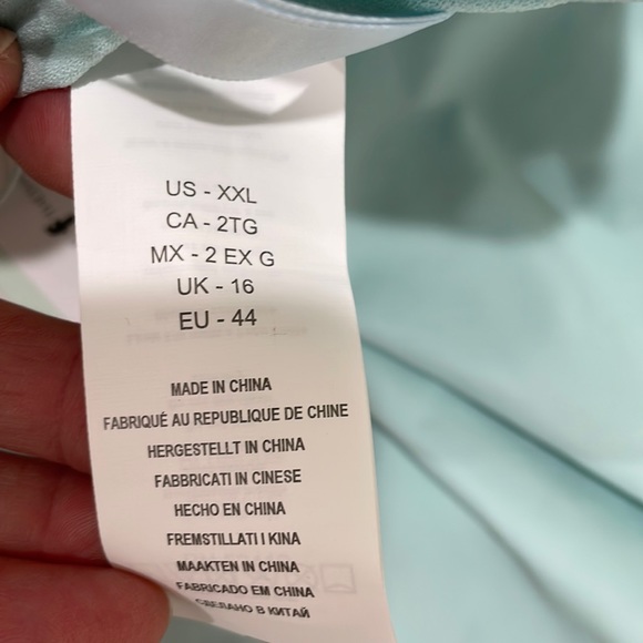 NWT XXL bikini lab sea foam mint swimsuit full cover double square pad shelf bra - Picture 5 of 10